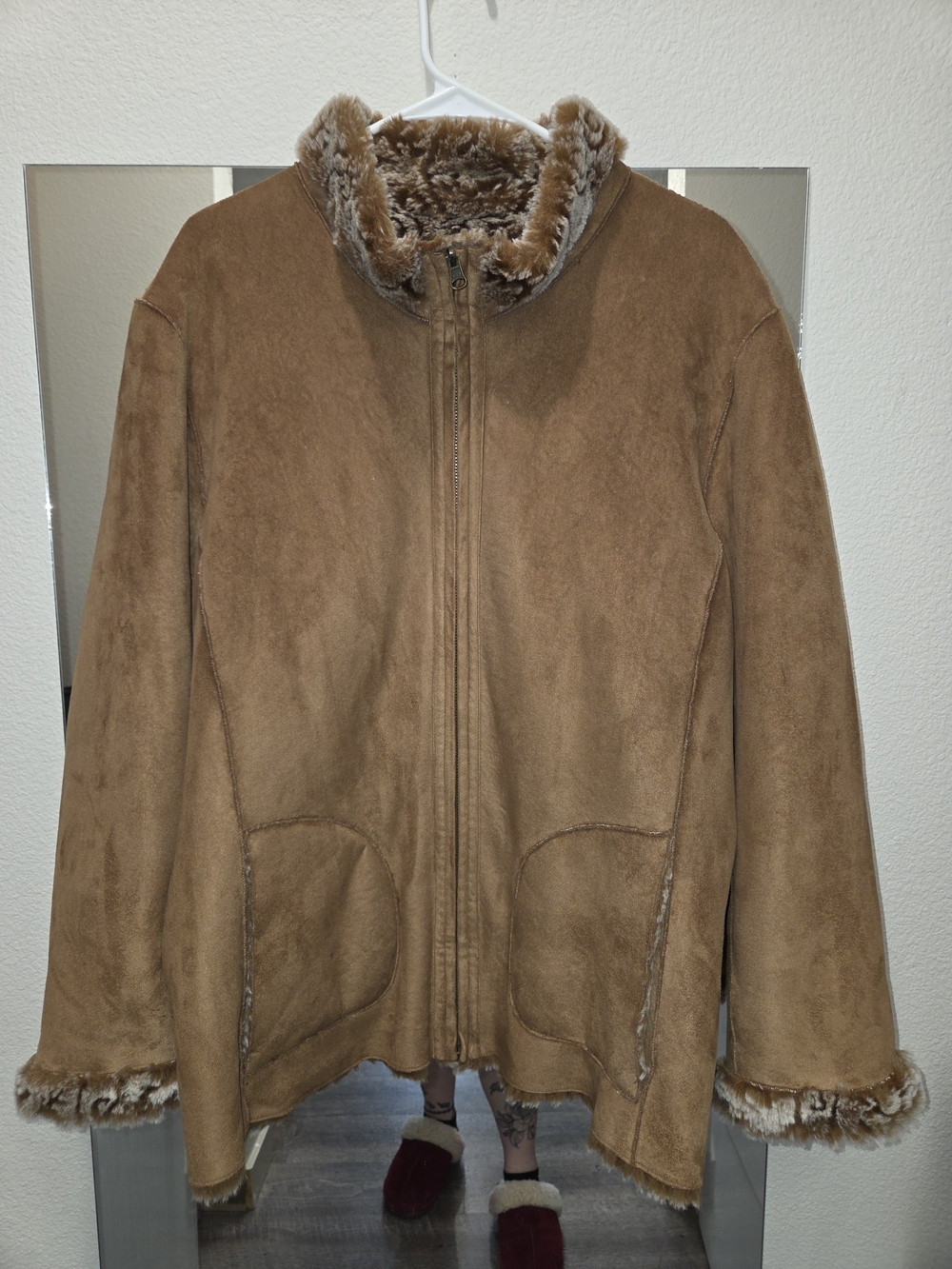 Cold Water Creek faux suede reversible jacket Women's XL Faux-Suede